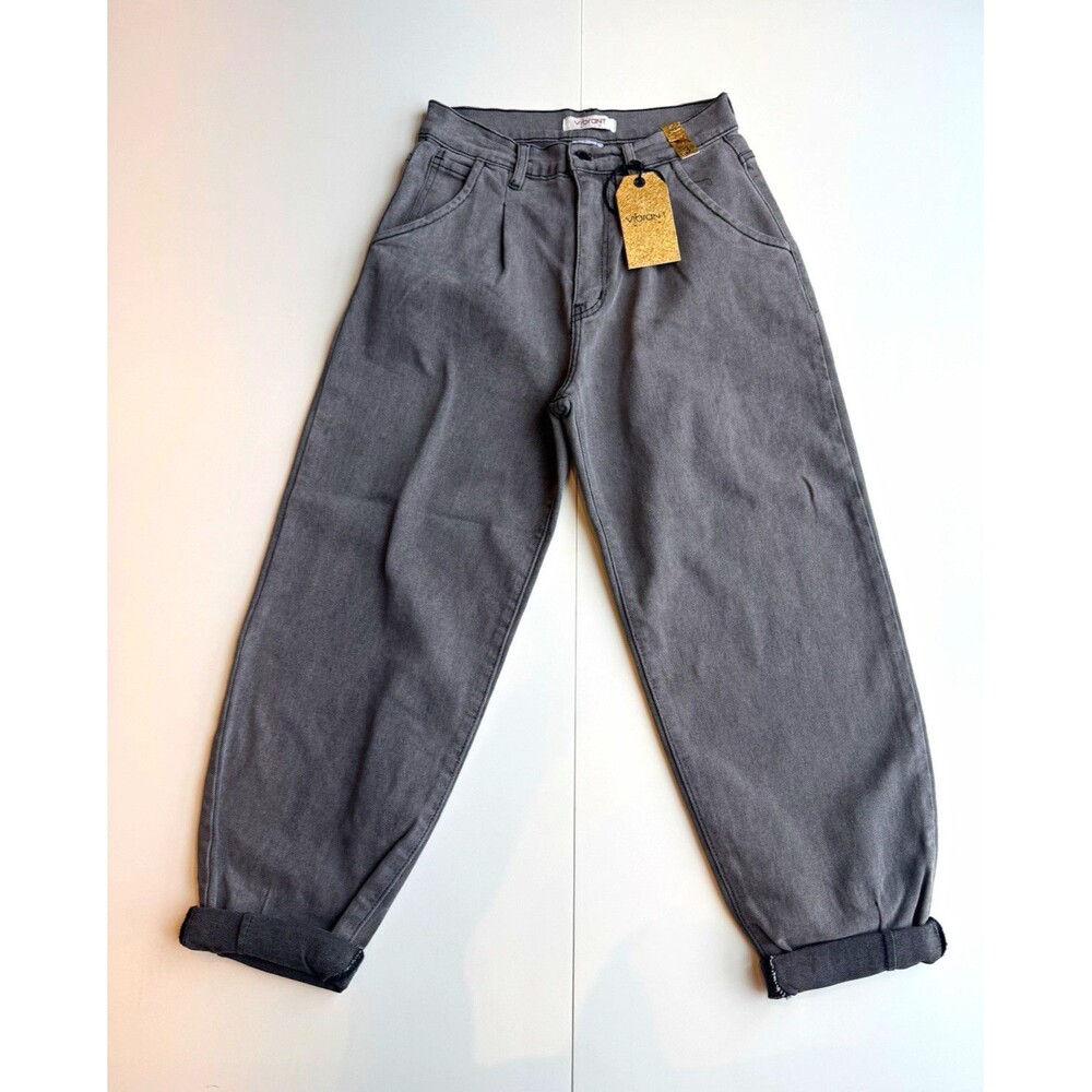 Vibrant Juniors Size 3 Gray High Rise Tapered Regular Fit Balloon Jeans